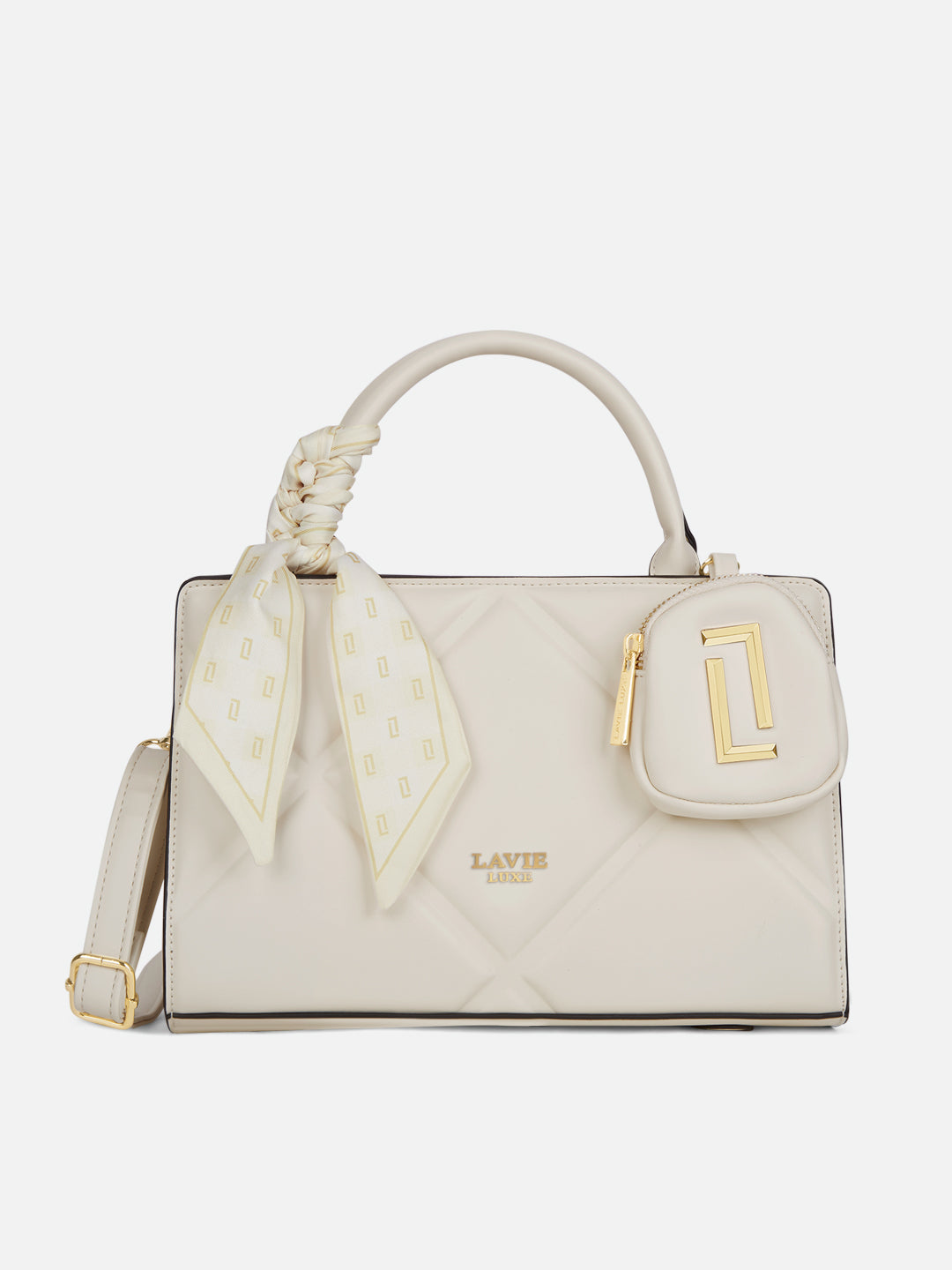 Quaro26 Horizontal Small Satchel Bag Off White