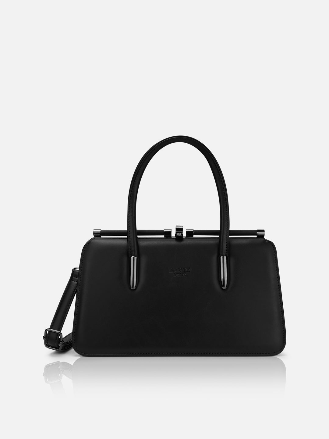 Book Dual Handle Medium Black Handbag