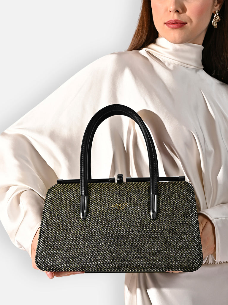 Glam Book Dual Handle Medium Bag Black