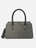 Glam Book Dual Handle Medium Black Handbag