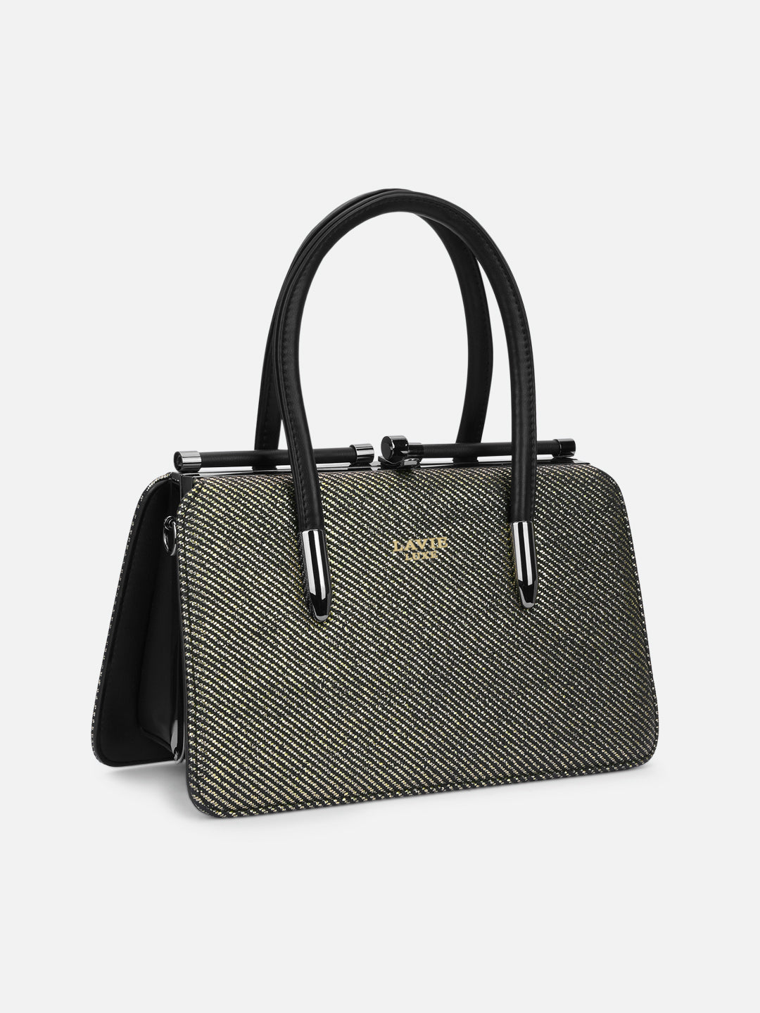 Glam Book Dual Handle Medium Bag Black