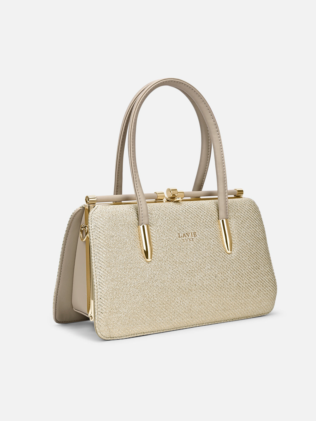 Book Dual Handle Medium Frame Bag Beige