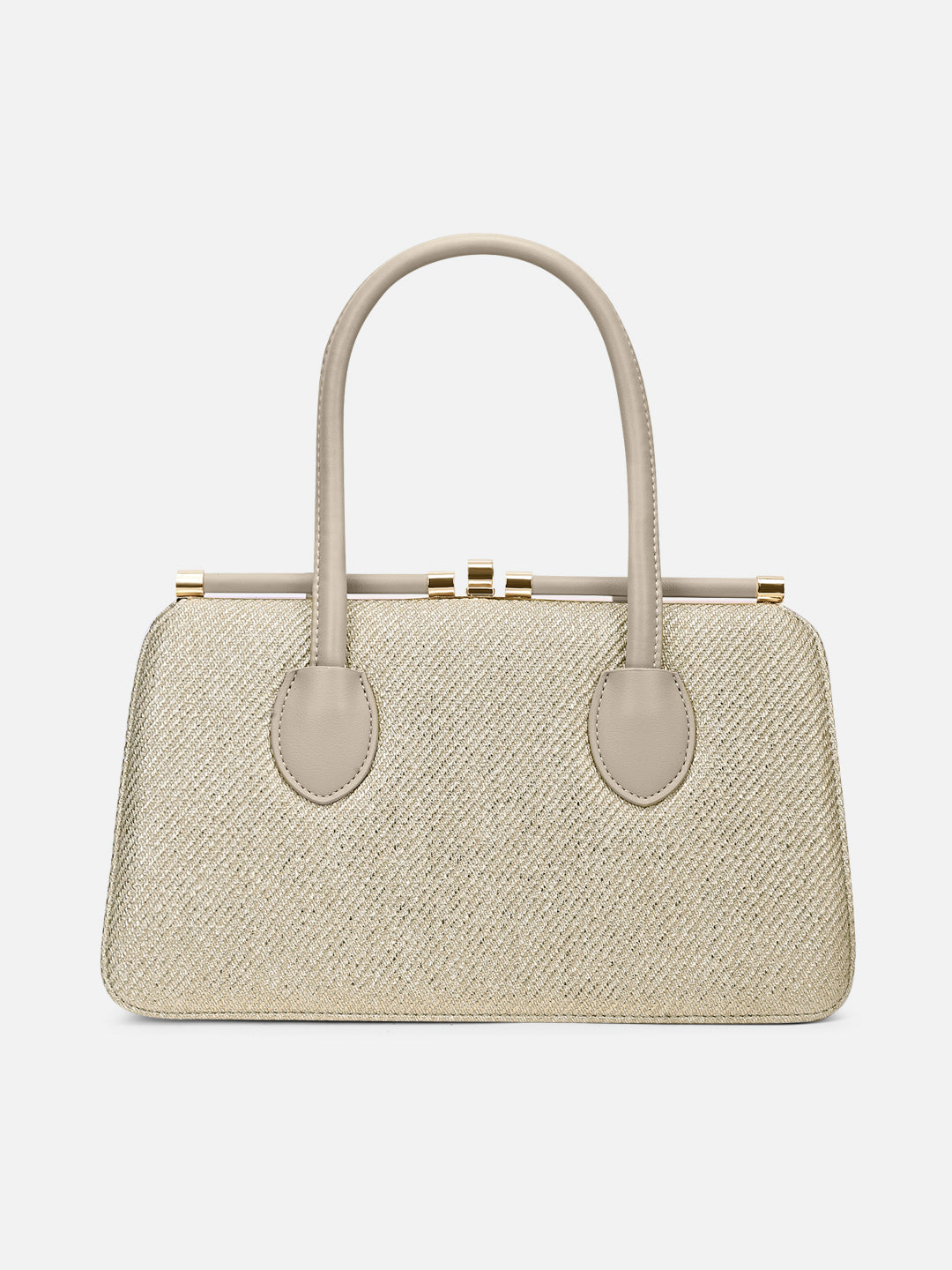 Book Dual Handle Medium Frame Bag Beige