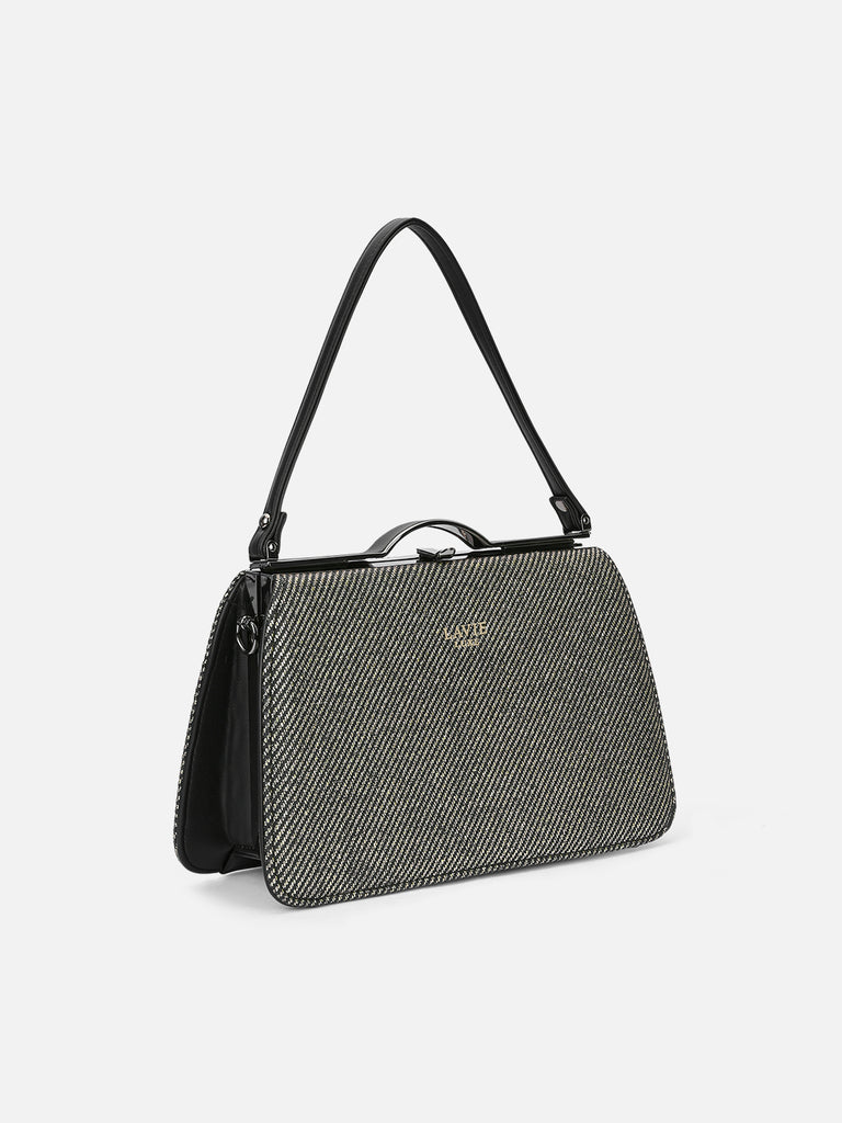 Glam Book Dual Handle Medium Bag Black