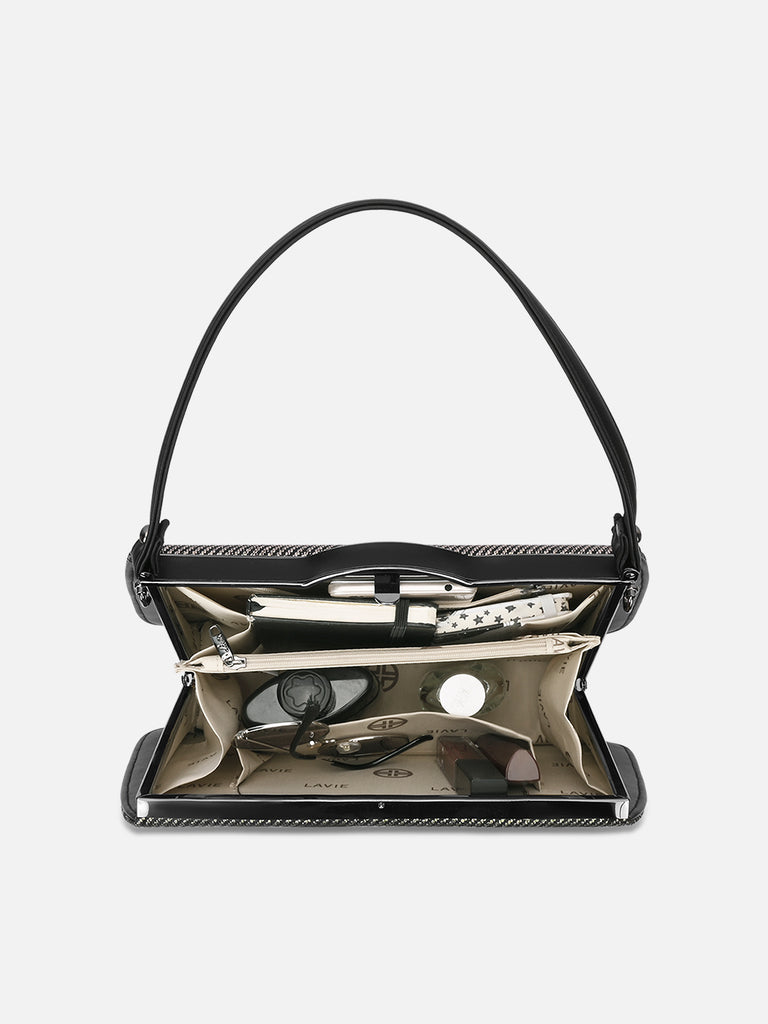 Glam Book Dual Handle Medium Bag Black