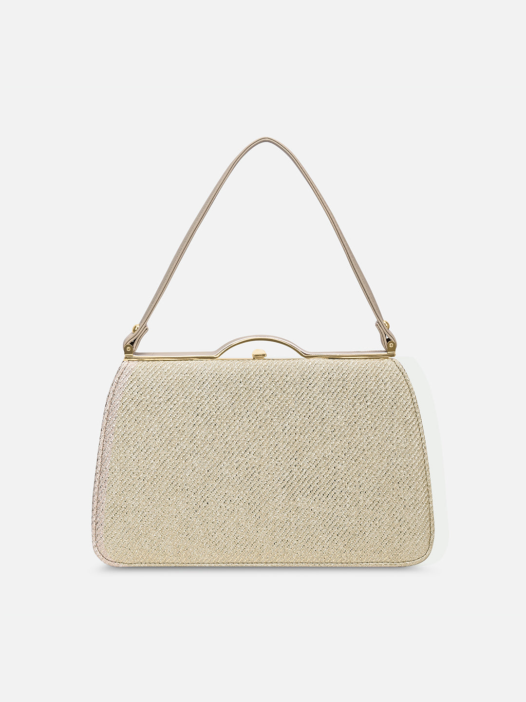 Book Medium Satchel Frame Bag Beige
