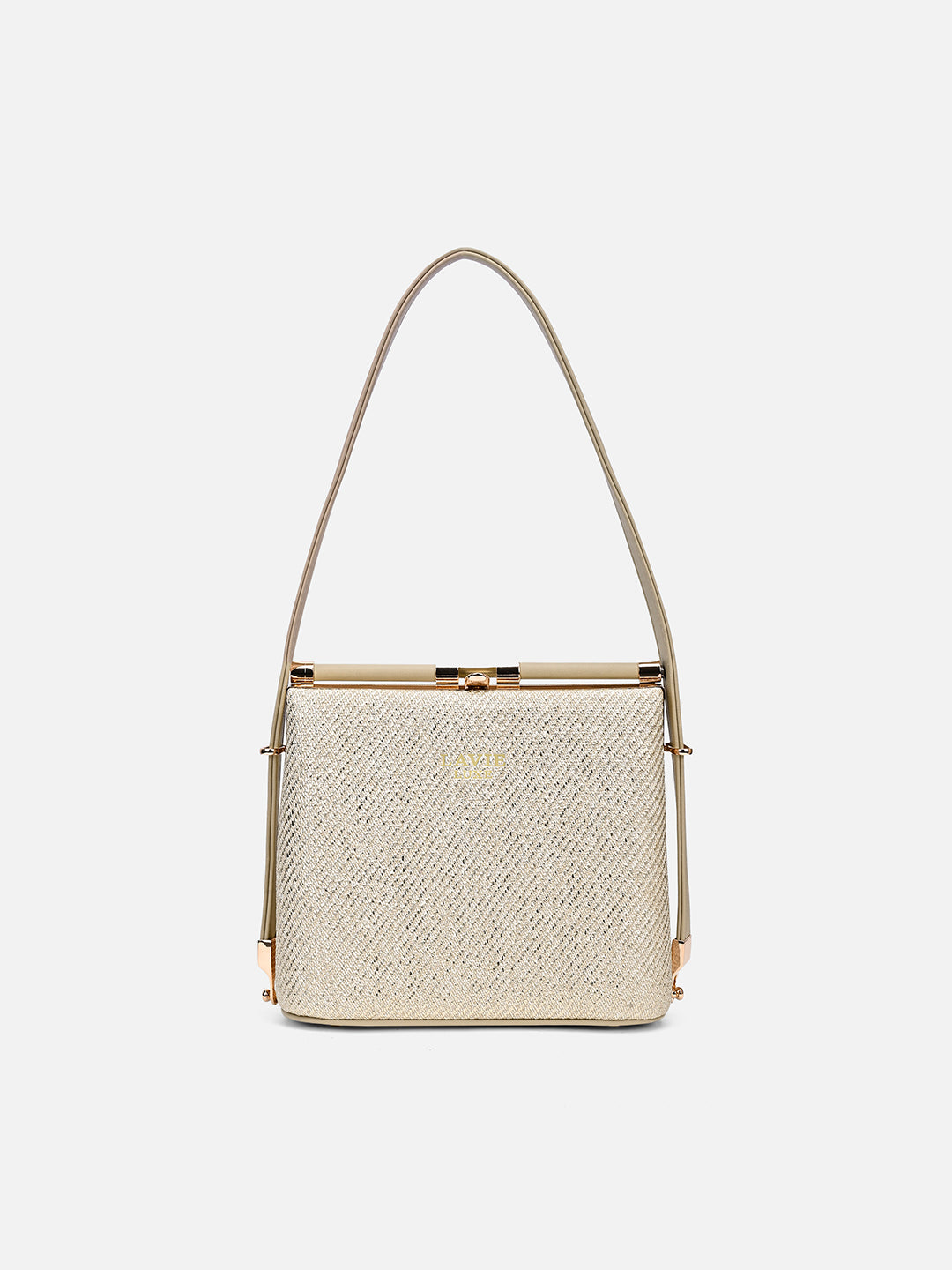 Glam Glare Small Frame Bag Beige