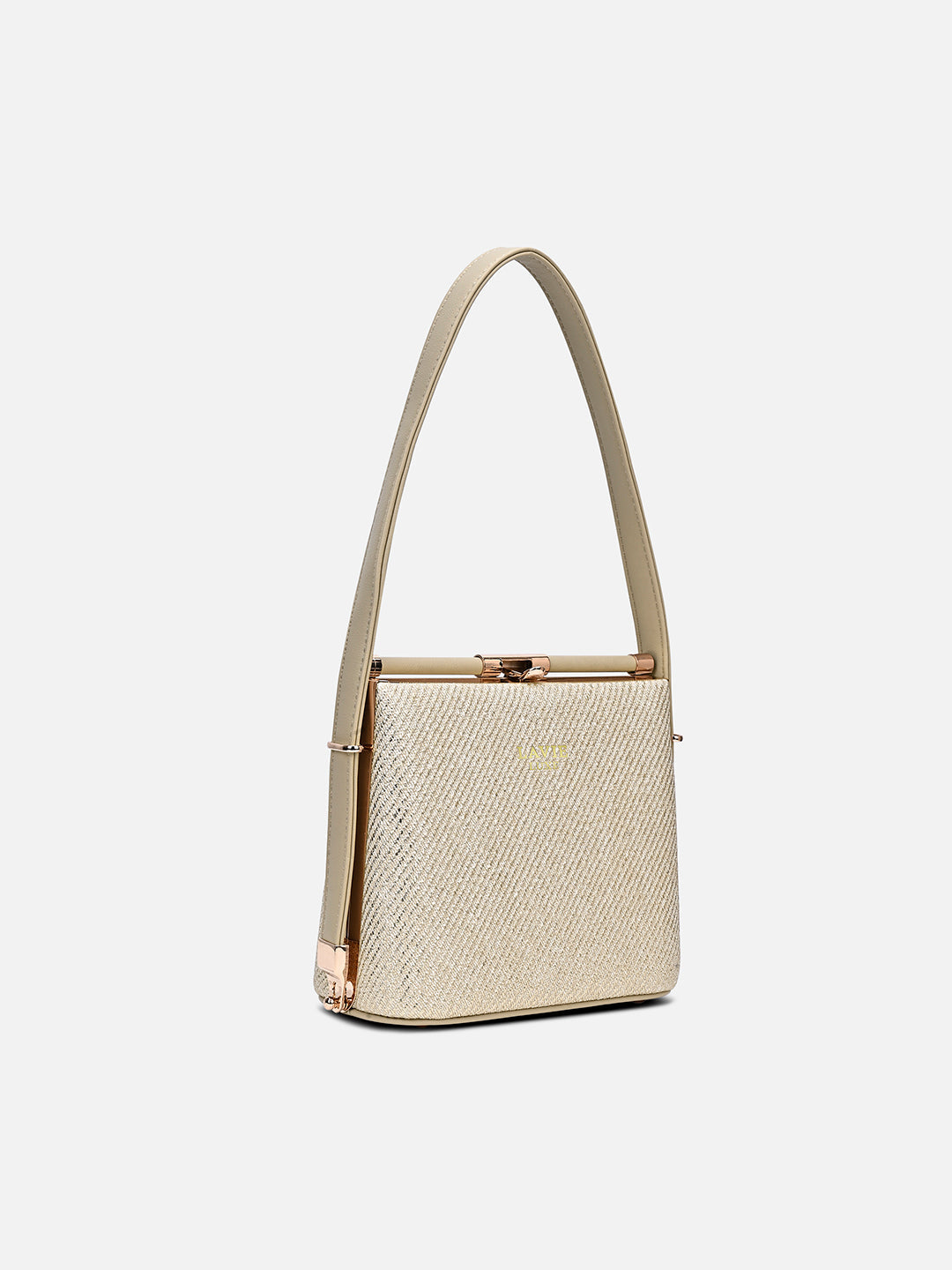 Glam Glare Small Frame Bag Beige