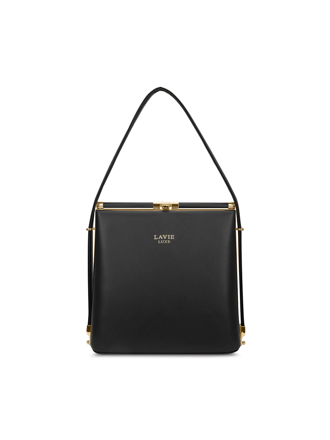Glare Frame Medium Black Satchel Bag