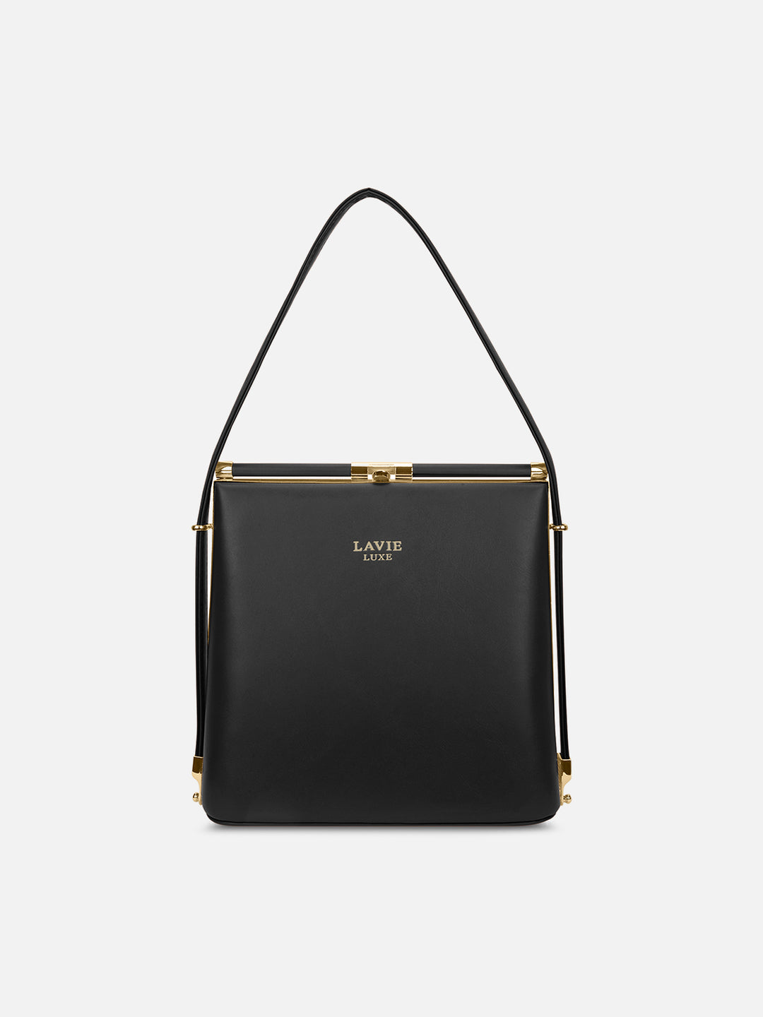 Glare Frame Medium Black Satchel Bag