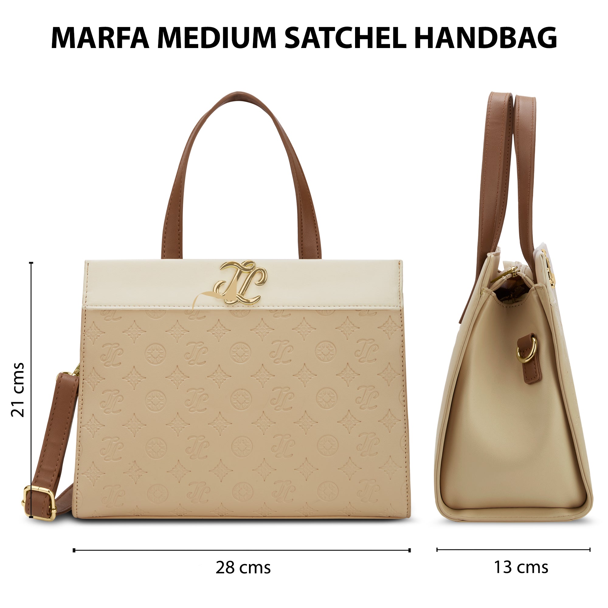 Colourblock Marfa Medium Satchel Bag Beige
