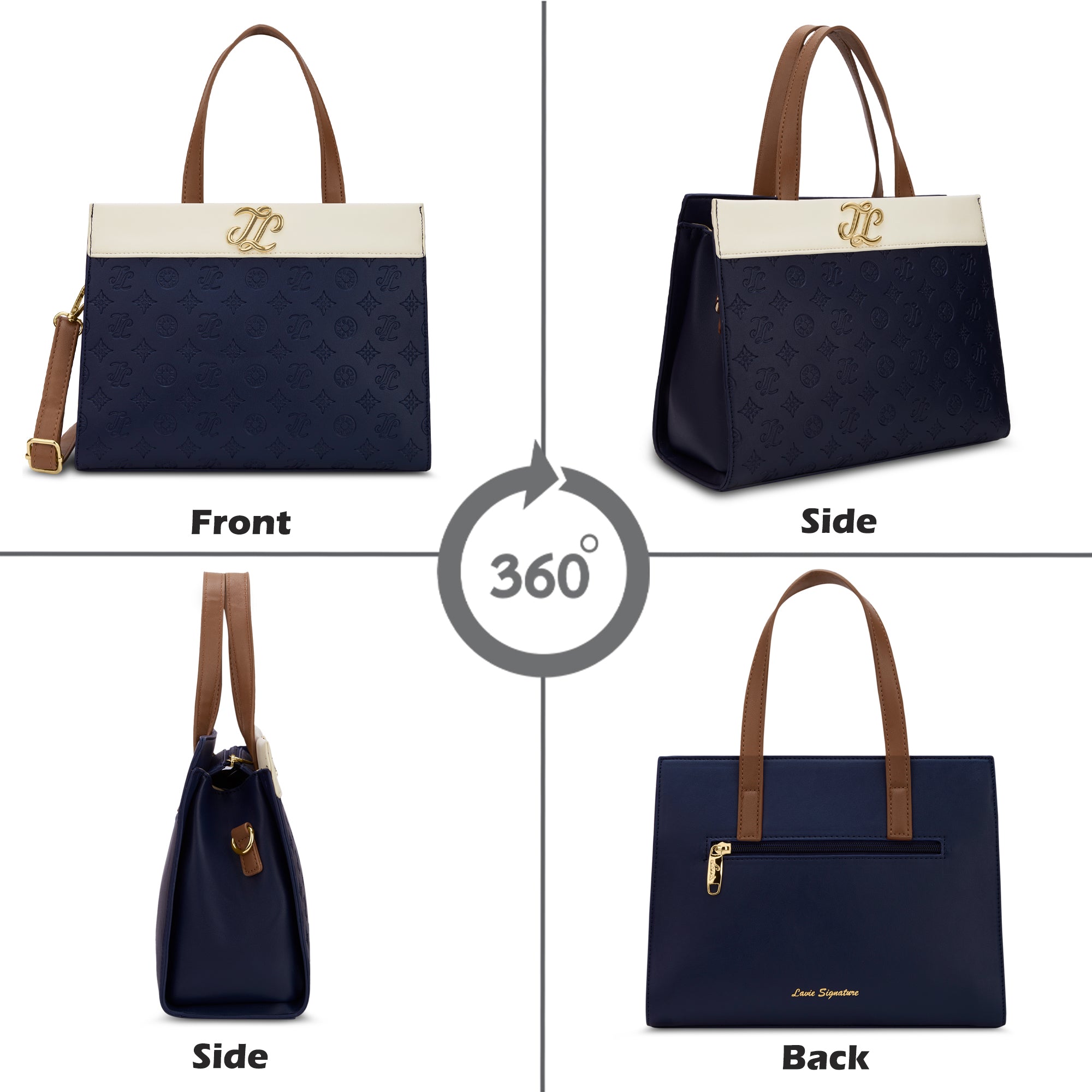 Colourblock Marfa Medium Satchel Bag Navy