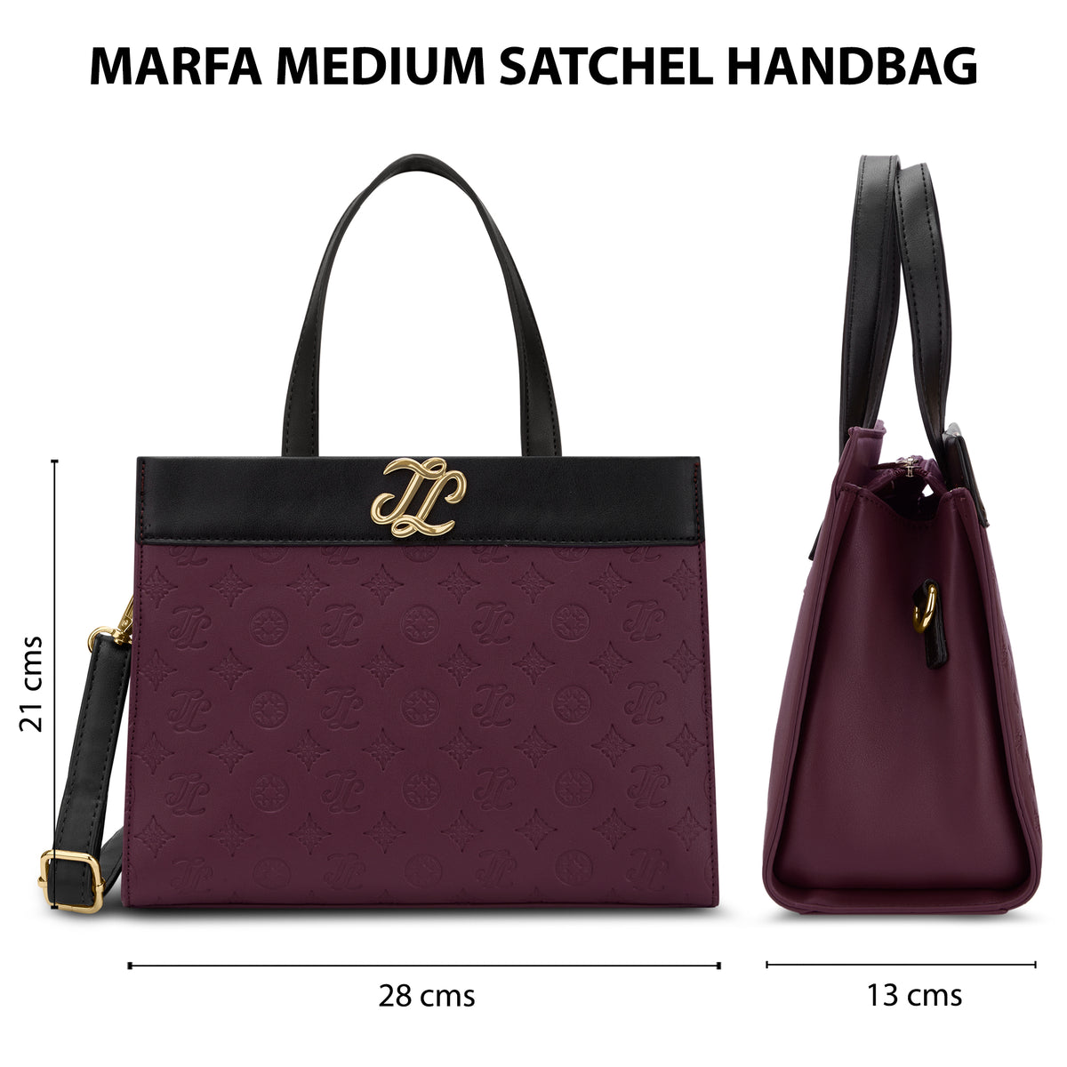 Colourblock Marfa Medium Satchel Bag Maroon