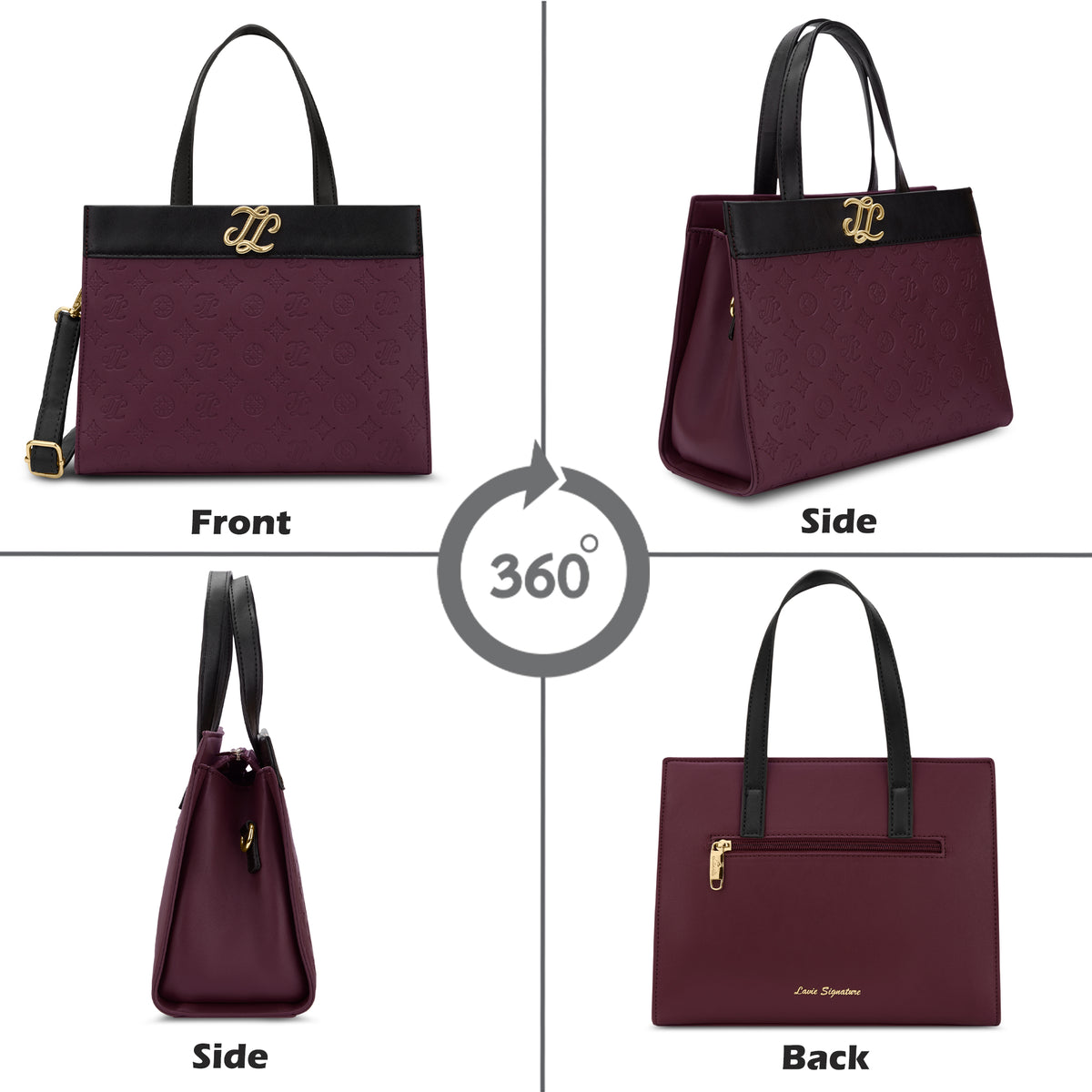 Colourblock Marfa Medium Satchel Bag Maroon