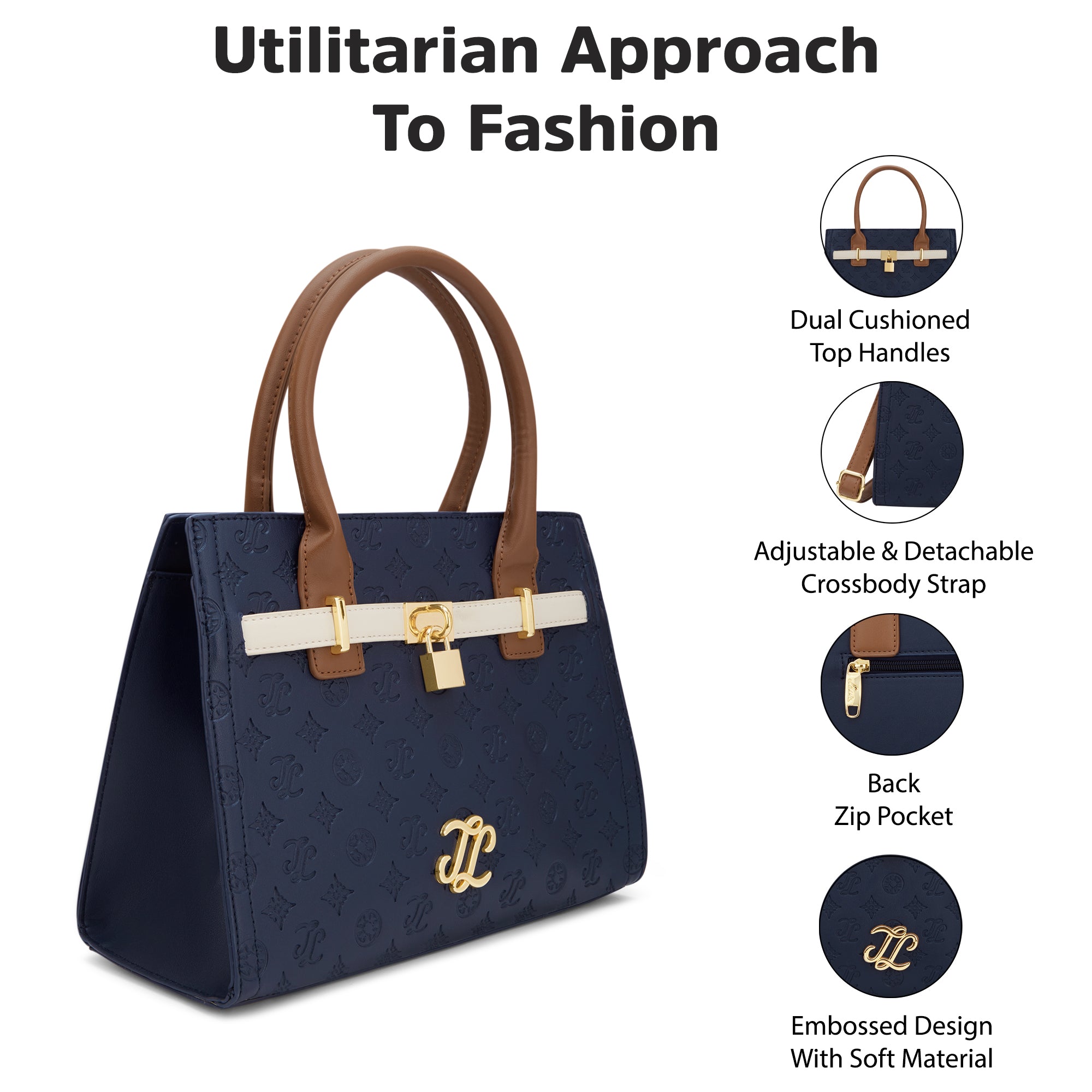 Colourblock Taos Medium Satchel Bag Navy