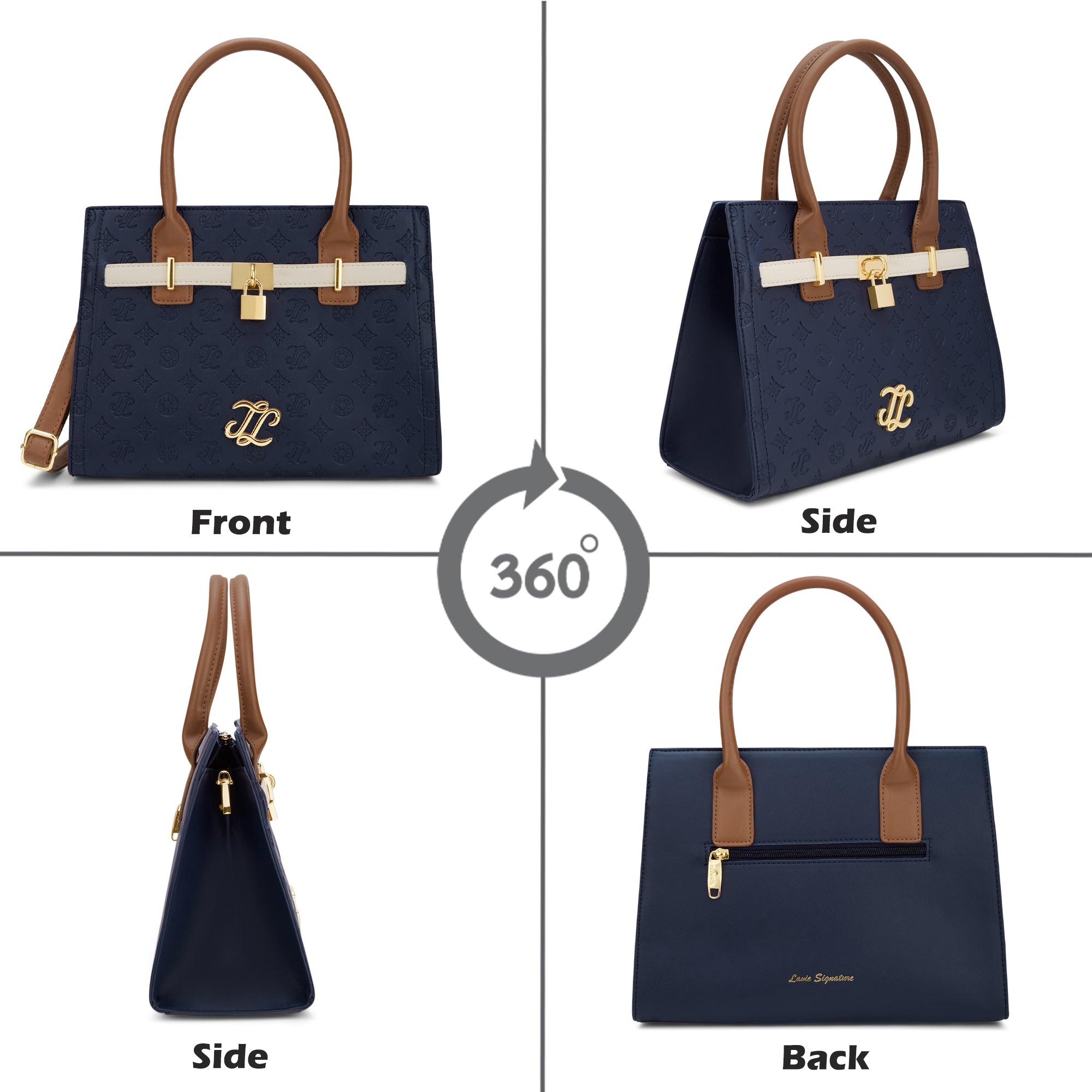 Colourblock Taos Medium Satchel Bag Navy