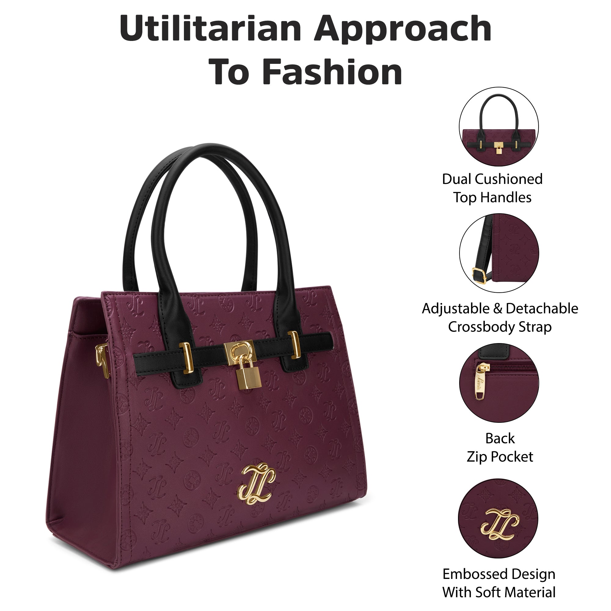 Colourblock Taos Medium Satchel Bag Maroon