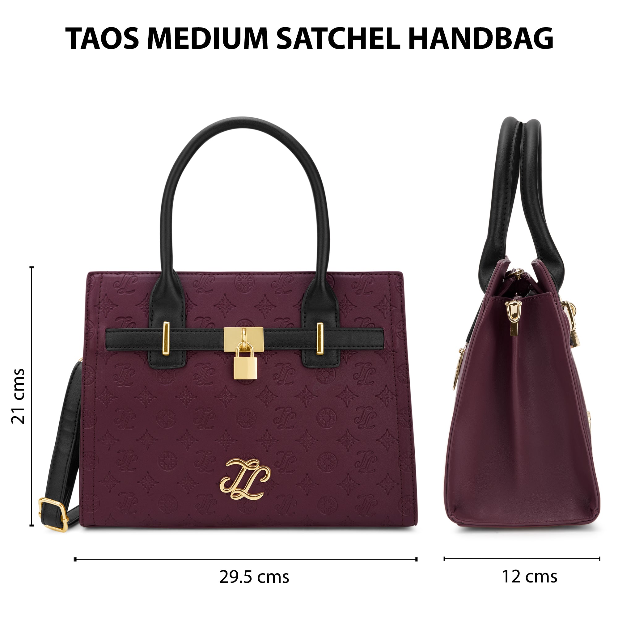 Colourblock Taos Medium Satchel Bag Maroon