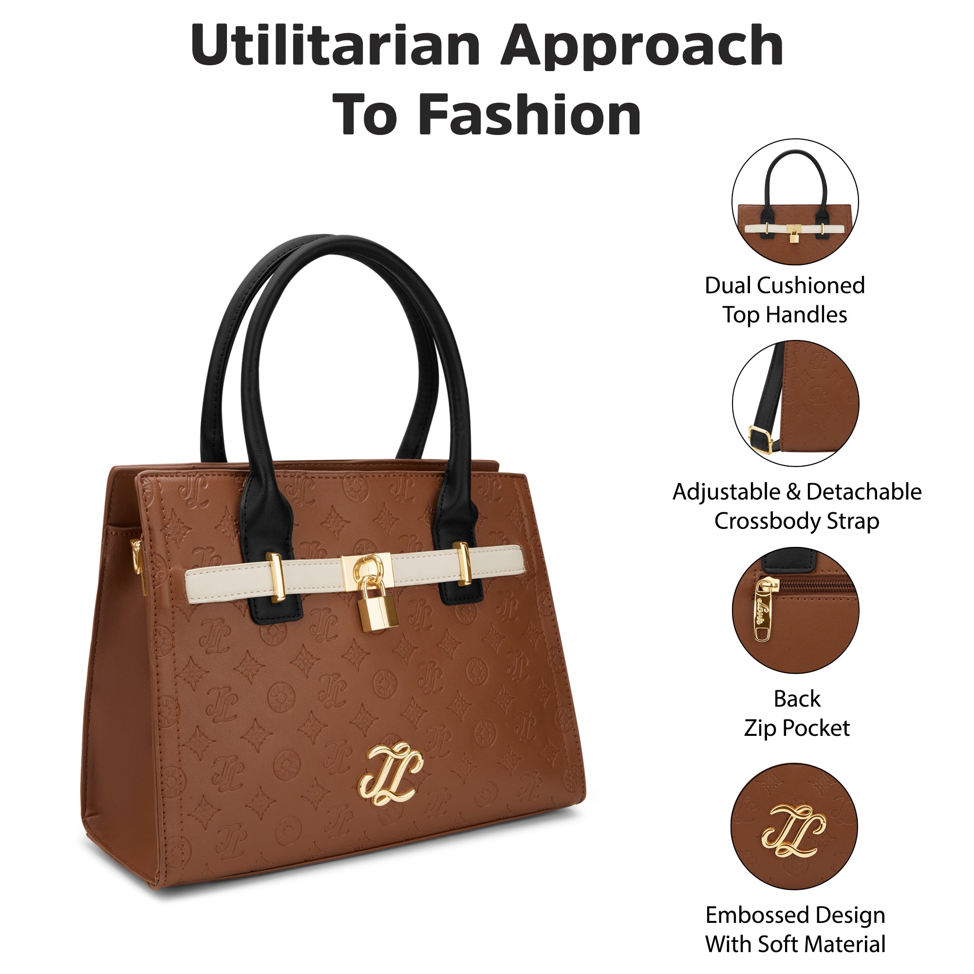Colourblock Taos Medium Satchel Bag Tan
