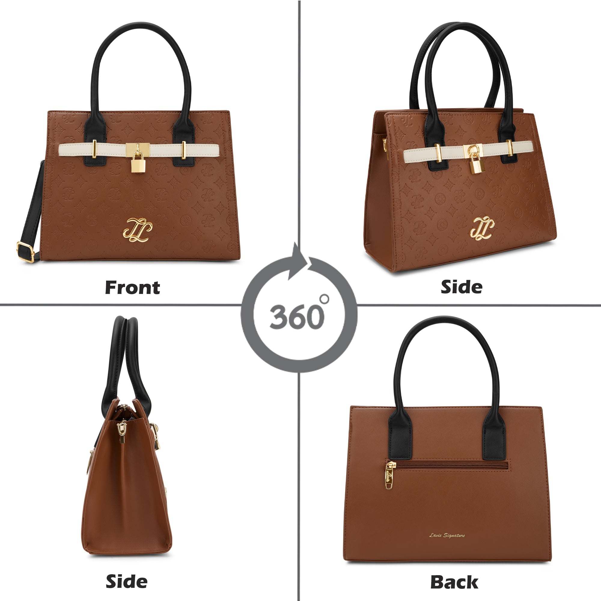 Colourblock Taos Medium Satchel Bag Tan