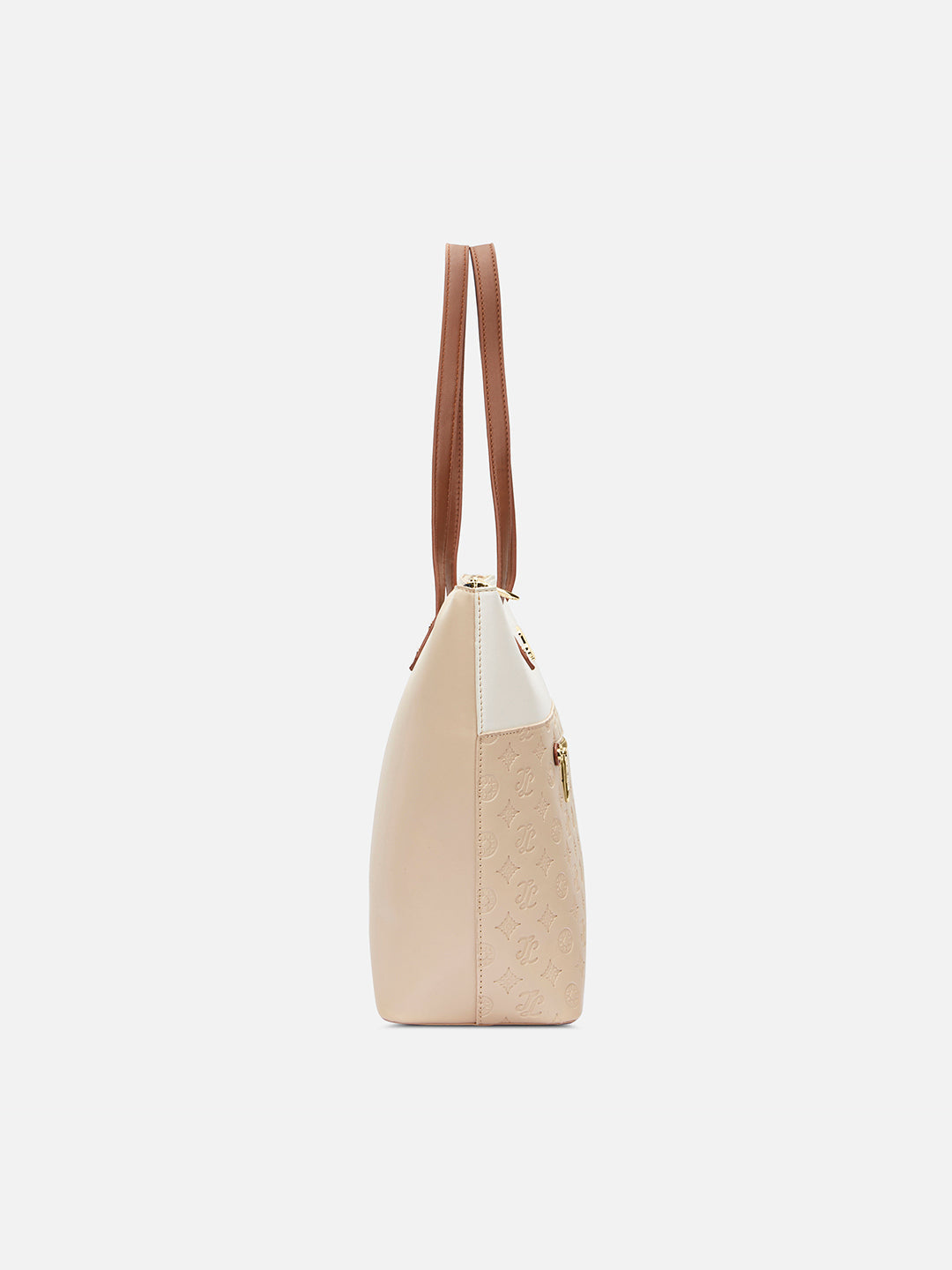 Colourblock Newyork Large Tote Bag Beige