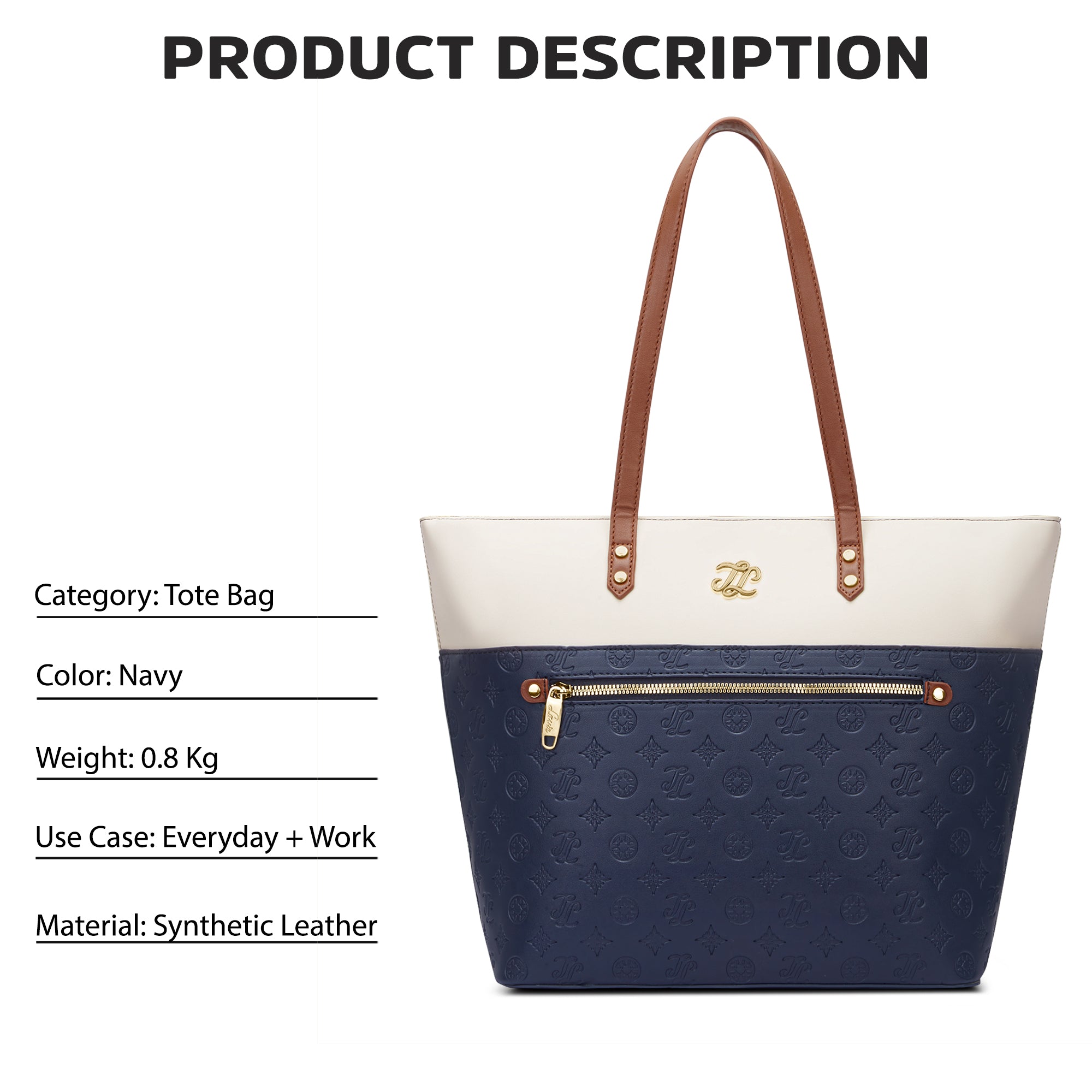 Colourblock Newyork Large Tote Bag Navy