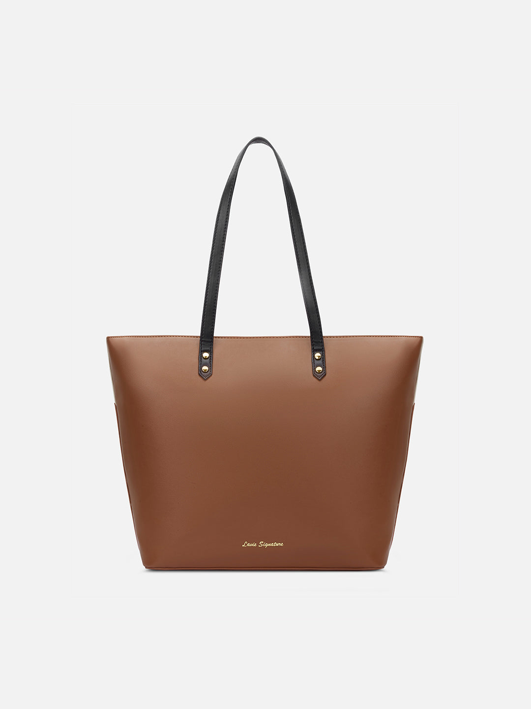 Colourblock Newyork Large Tote Bag Tan