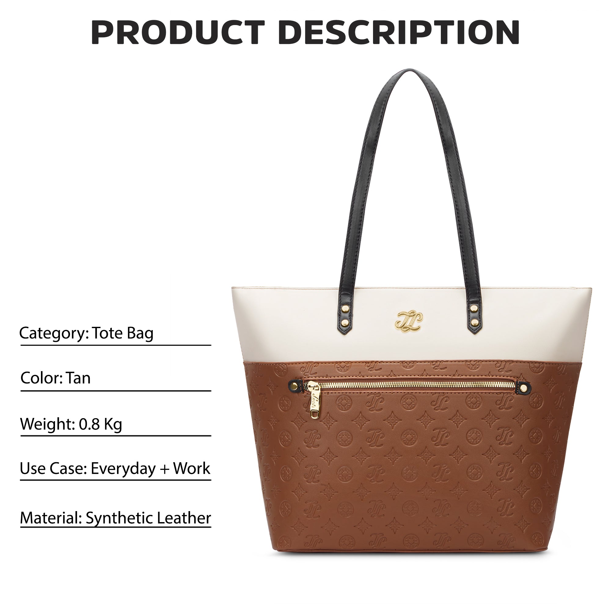 Colourblock Newyork Large Tote Bag Tan