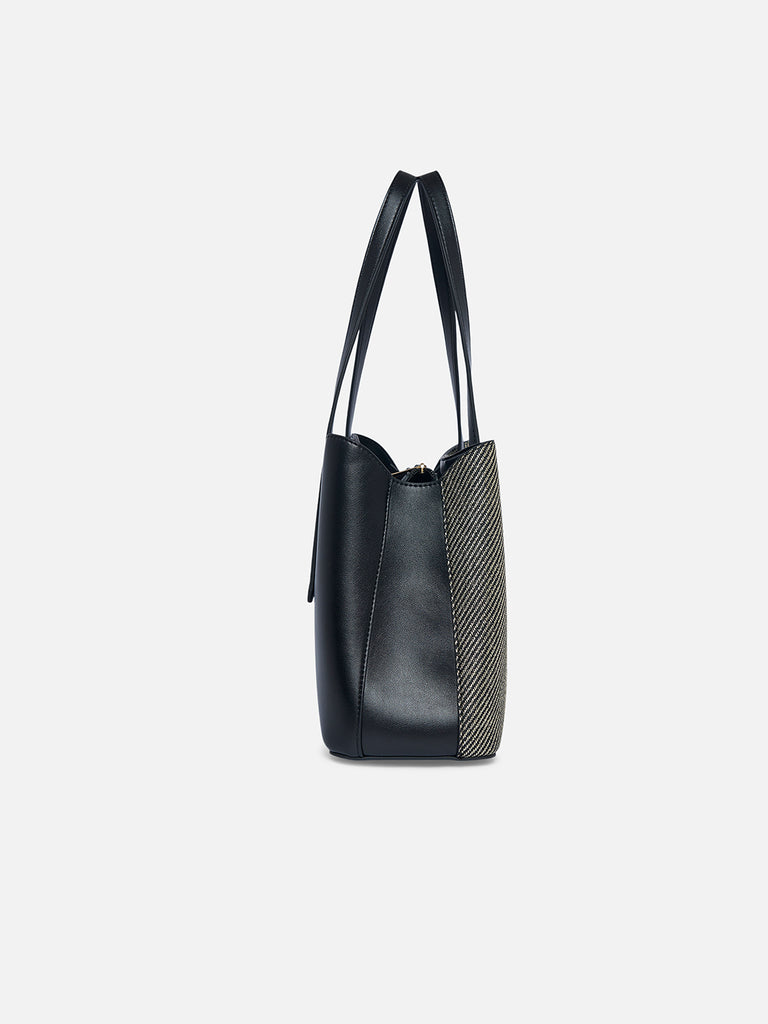 Glam Bella 3 Comparment Medium Handbag Black