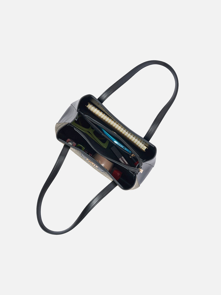 Glam Bella 3 Comparment Medium Handbag Black