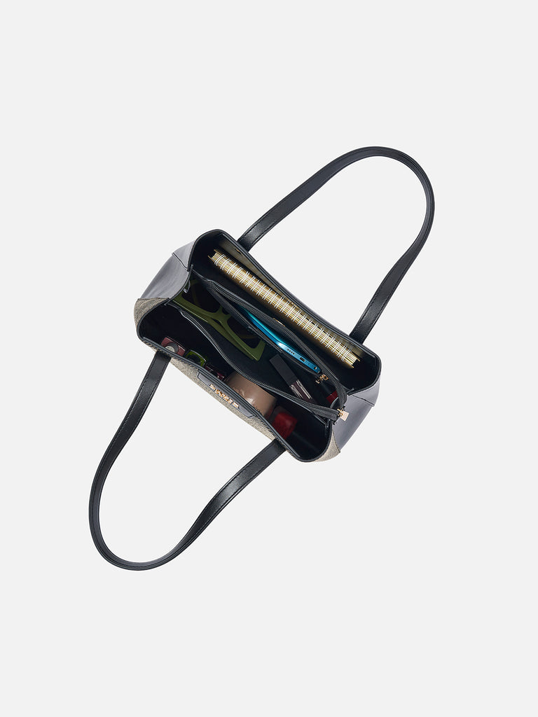 Glam Bella 3 Comparment Medium Handbag Beige