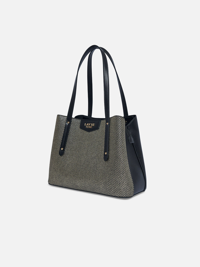 Glam Bella 3 Comparment Medium Handbag Black