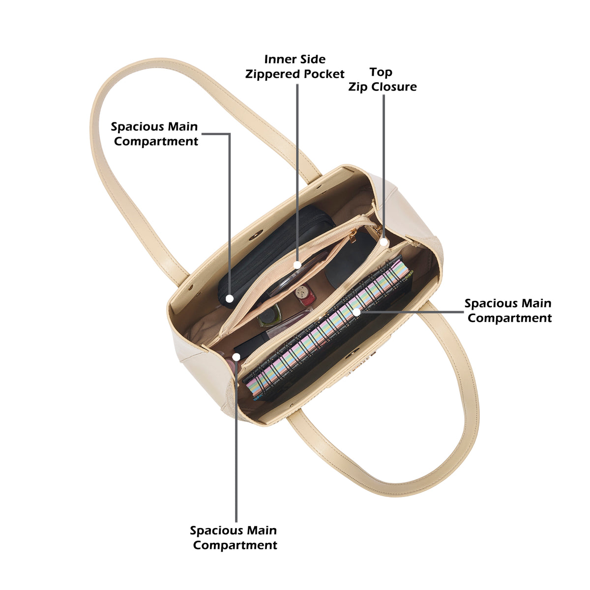 Bella 3 Comparment Medium Handbag
