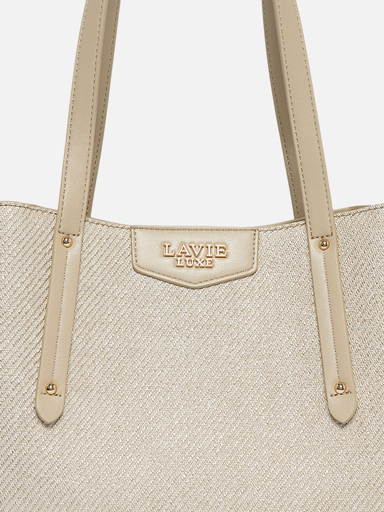 Glam Bella 3 Comparment Medium Handbag Beige