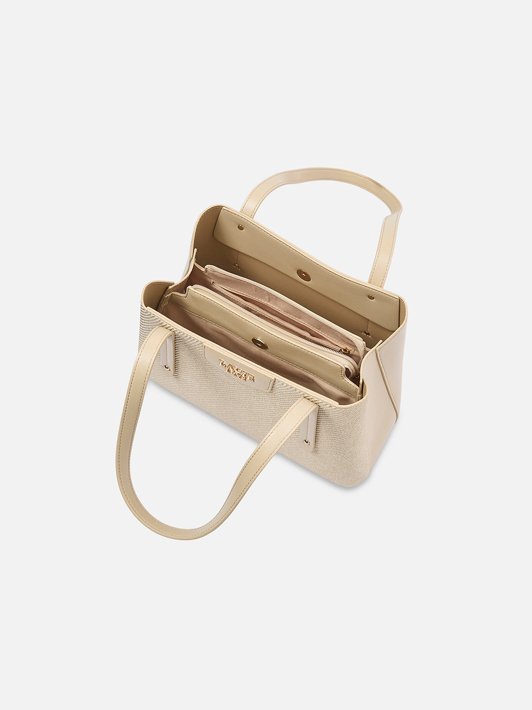 Glam Bella 3 Comparment Medium Handbag Beige
