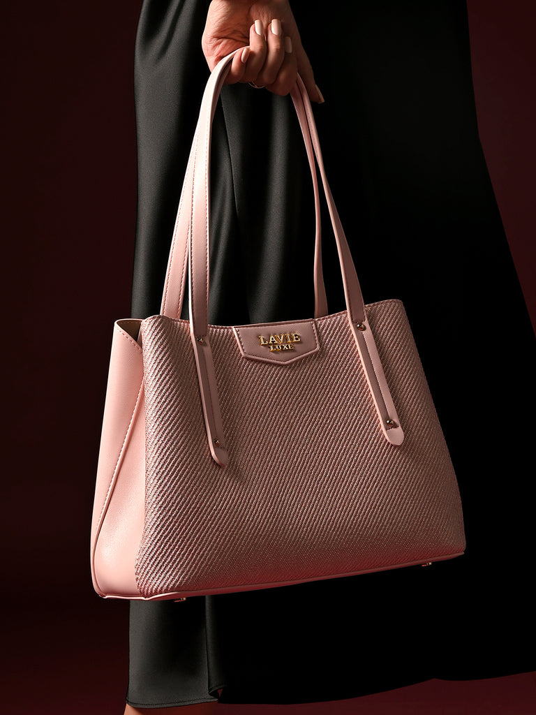 Glam Bella 3 Comparment Medium Handbag Pink