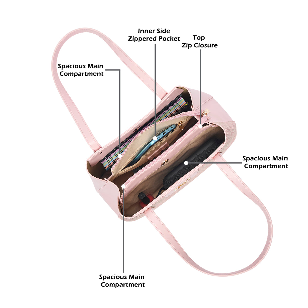 Bella 3 Comparment Medium Handbag
