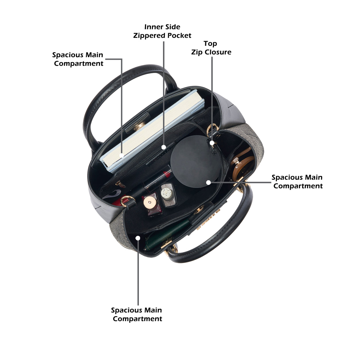 Bella 3 Comparment Small Handbag