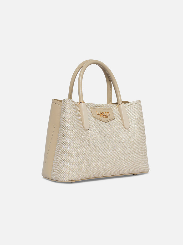 Glam Bella 3 Comparment Small Handbag Beige