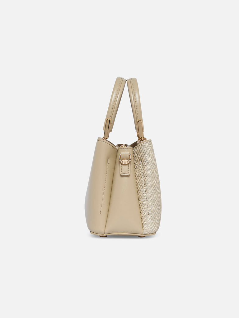Glam Bella 3 Comparment Extra Small Handbag Beige