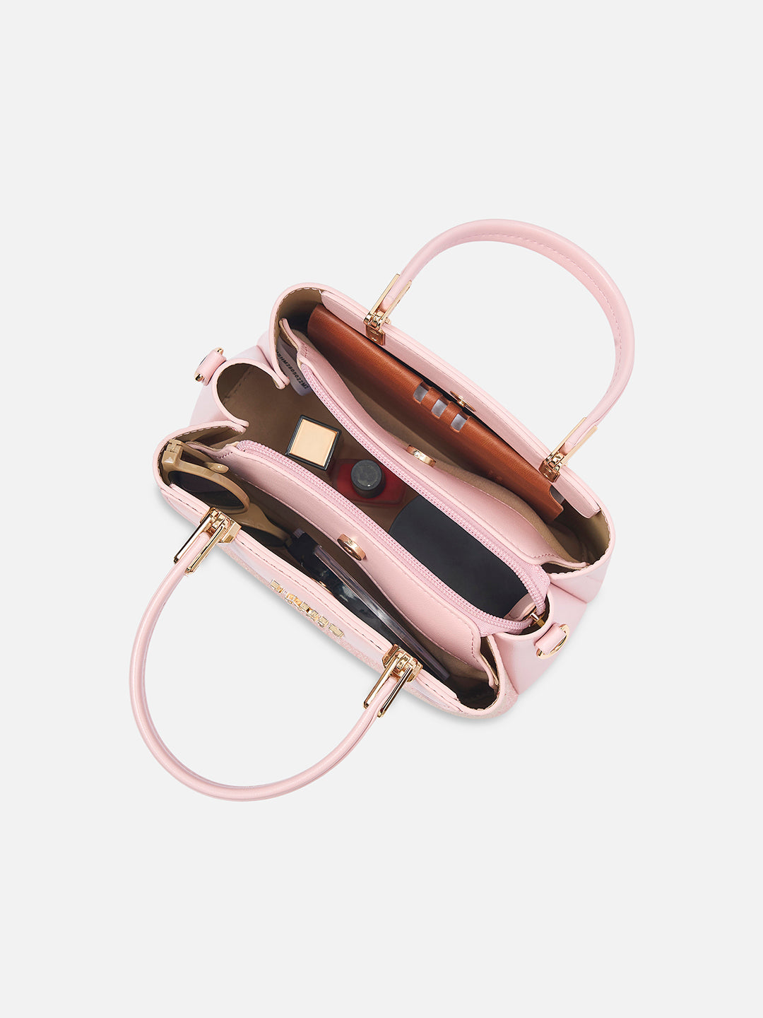 Glam Bella 3 Comparment Extra Small Handbag Pink