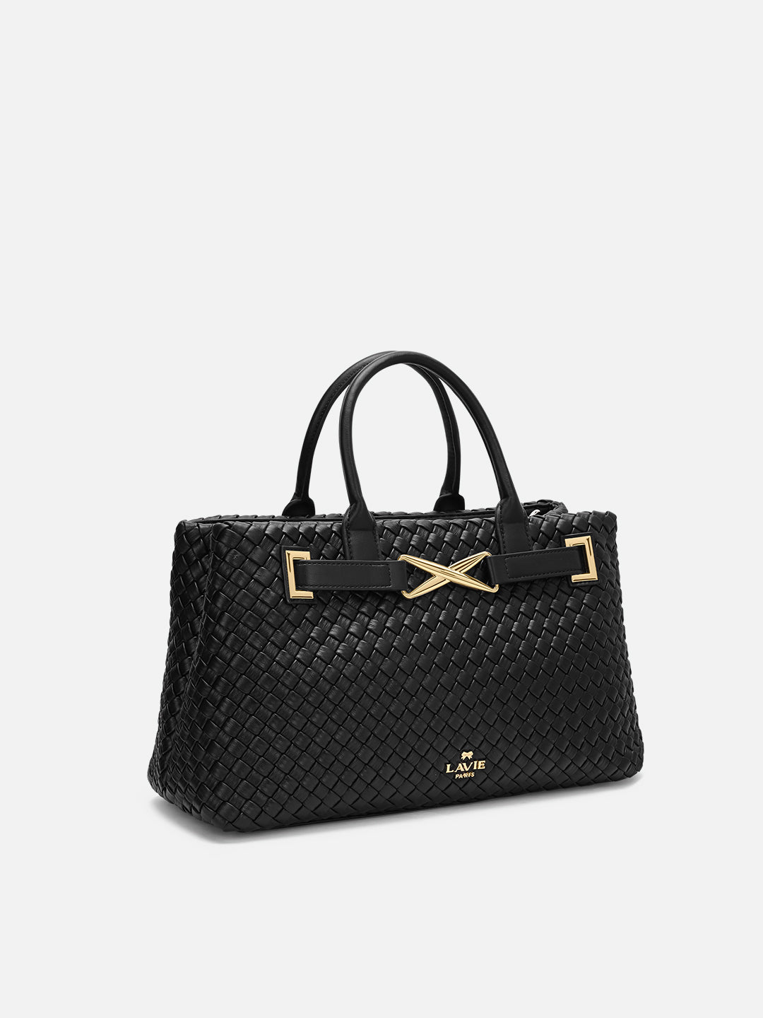 Bleuet Horizontal Large Satchel Bag Black