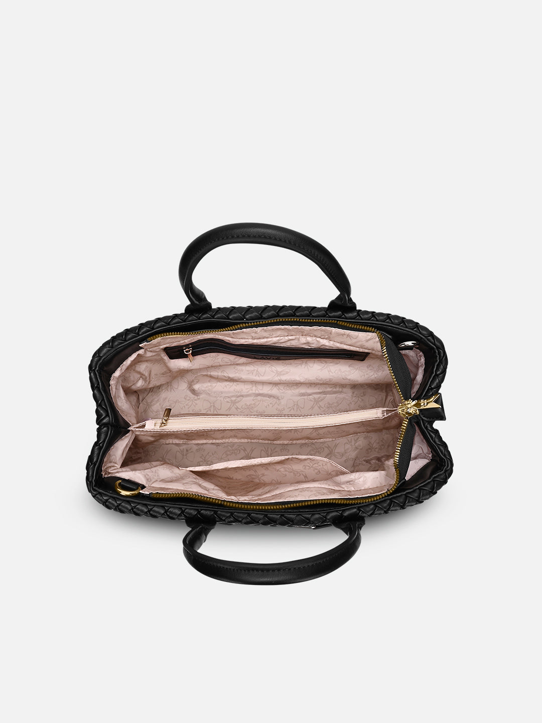 Bleuet Horizontal Large Satchel Bag Black