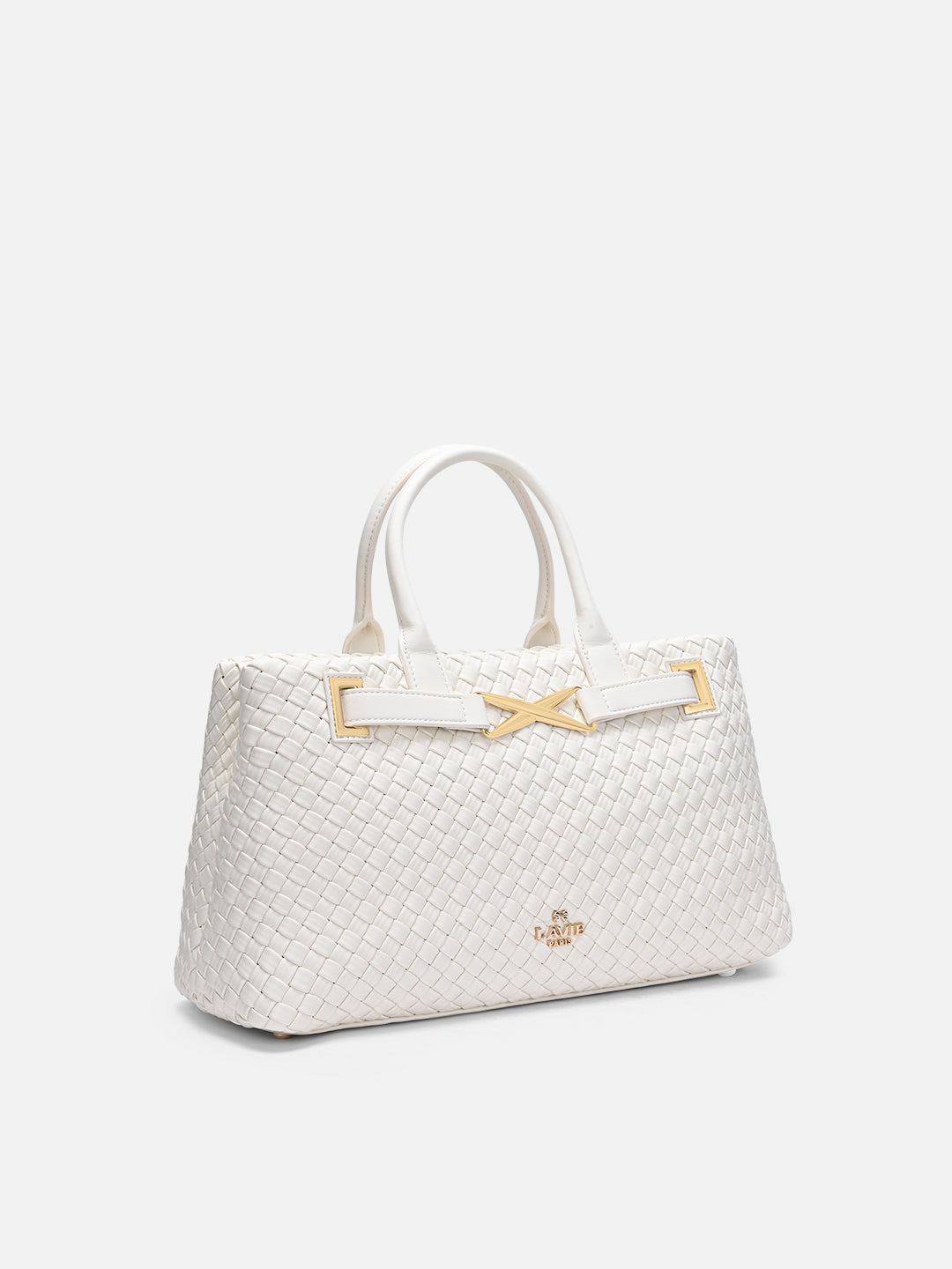 Bleuet Horizontal Large Satchel Bag White