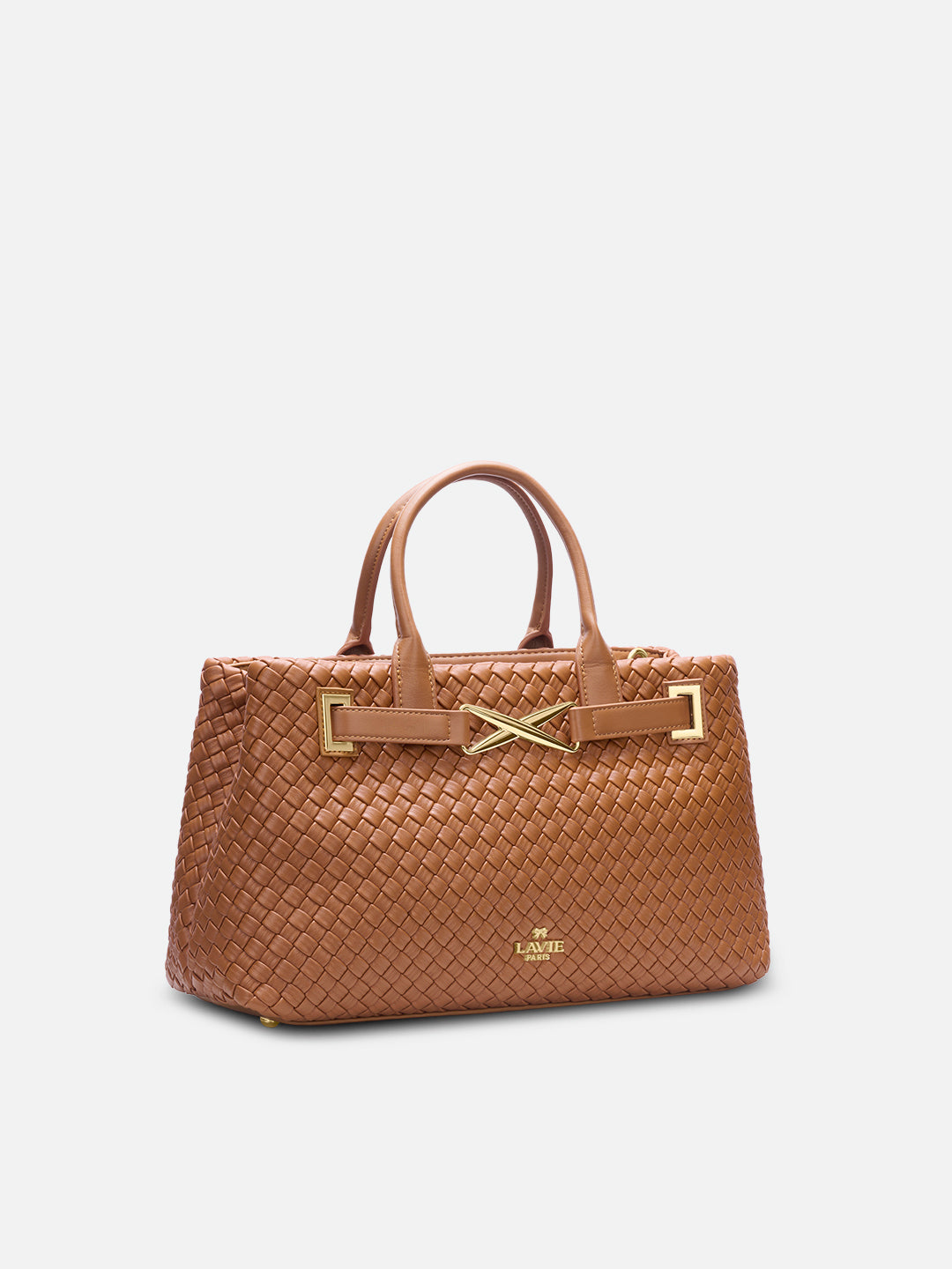 Bleuet Horizontal Large Satchel Bag Tan