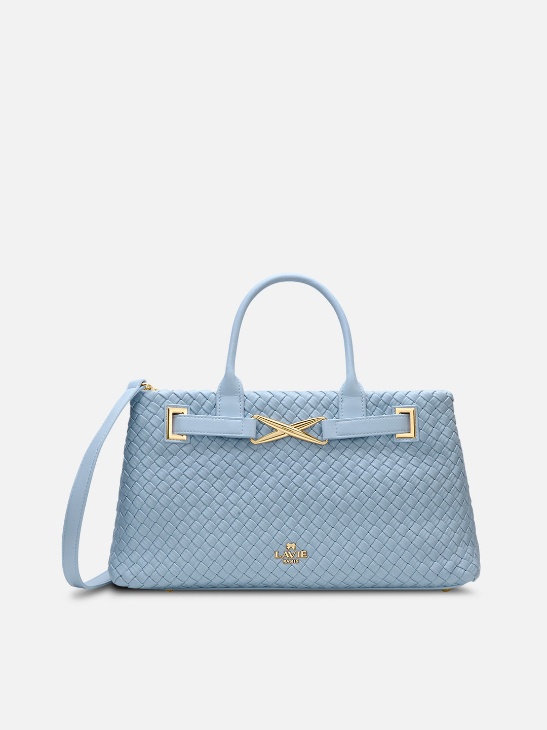 Bleuet Horizontal Large Satchel Bag Pale Blue