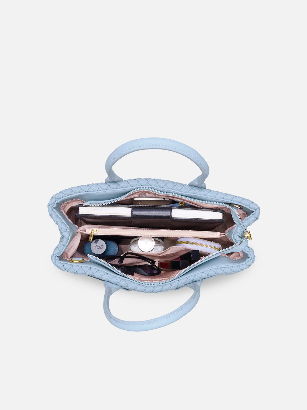 Bleuet Horizontal Large Satchel Bag Pale Blue