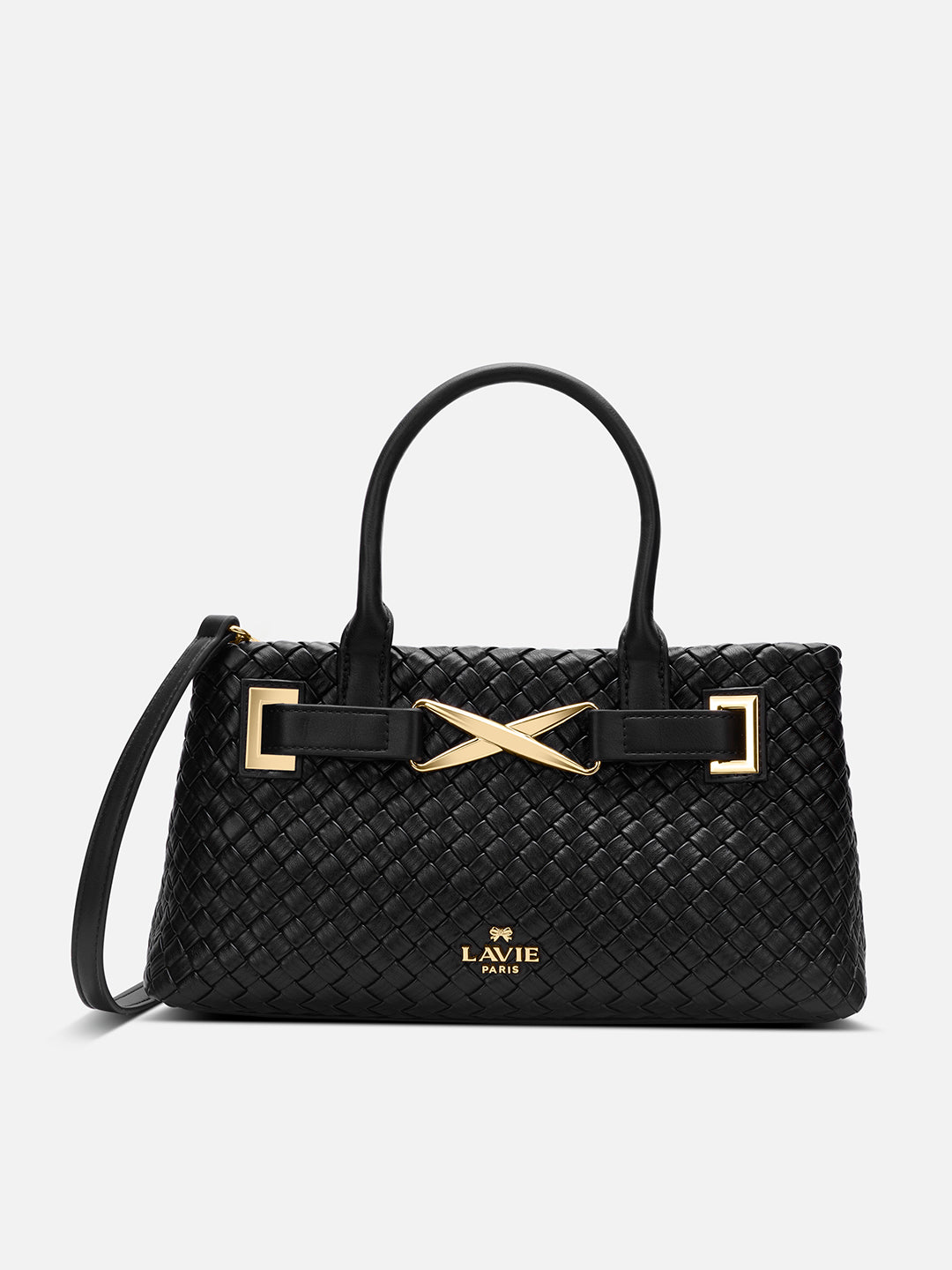 Bleuet Horizontal Medium Satchel Bag Black