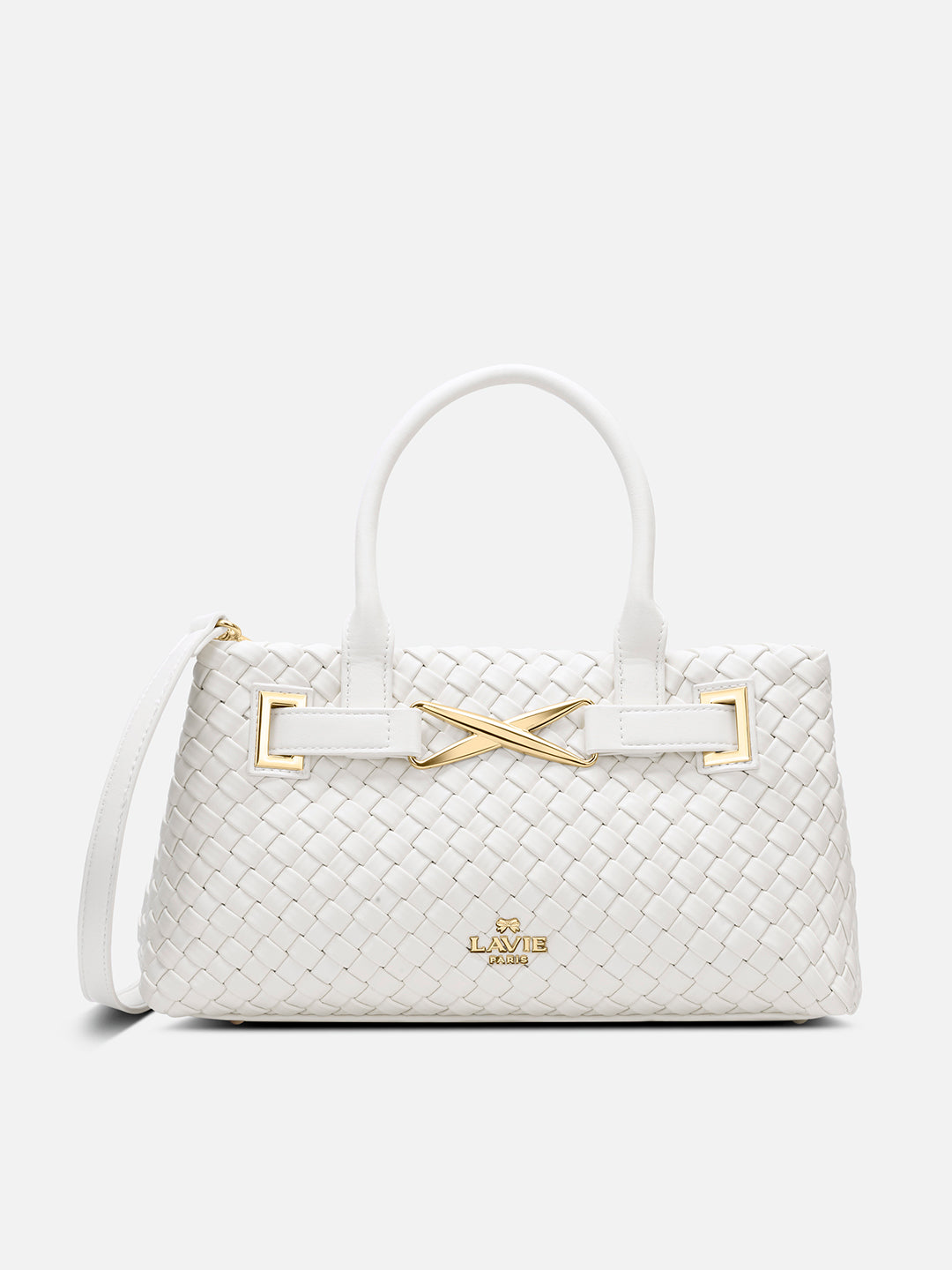 Bleuet Horizontal Medium Satchel Bag White