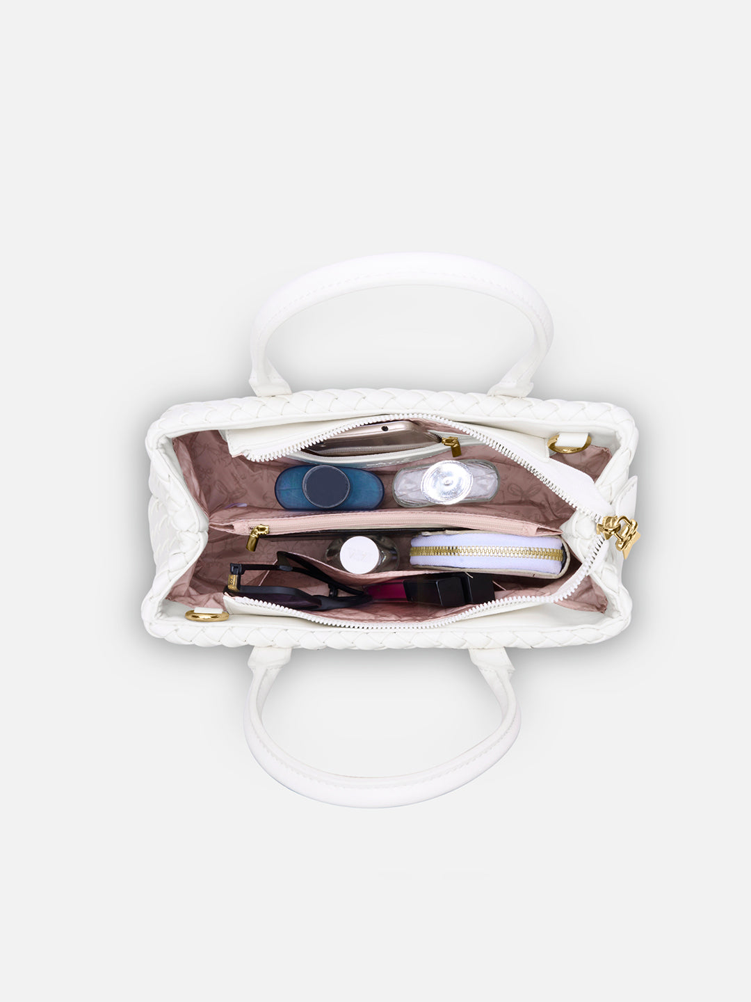 Bleuet Horizontal Medium Satchel Bag White
